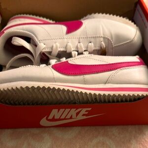 Nike White and Pink Sneakers